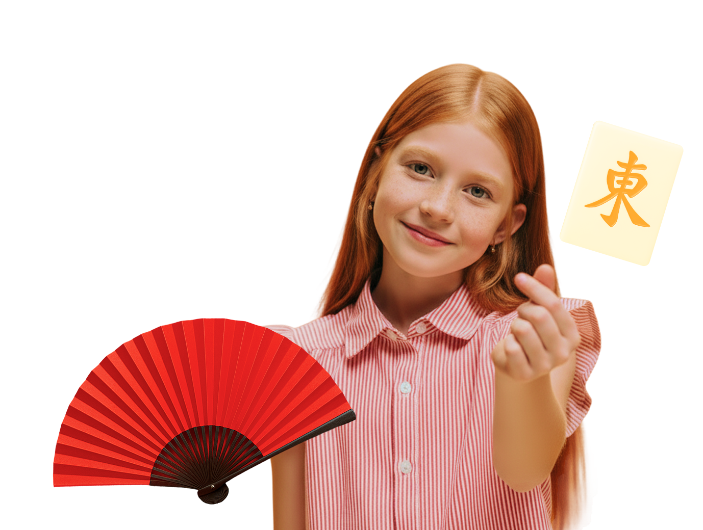 girl with fan