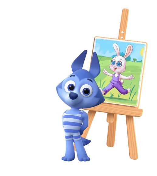 Волчонок У с мольбертом