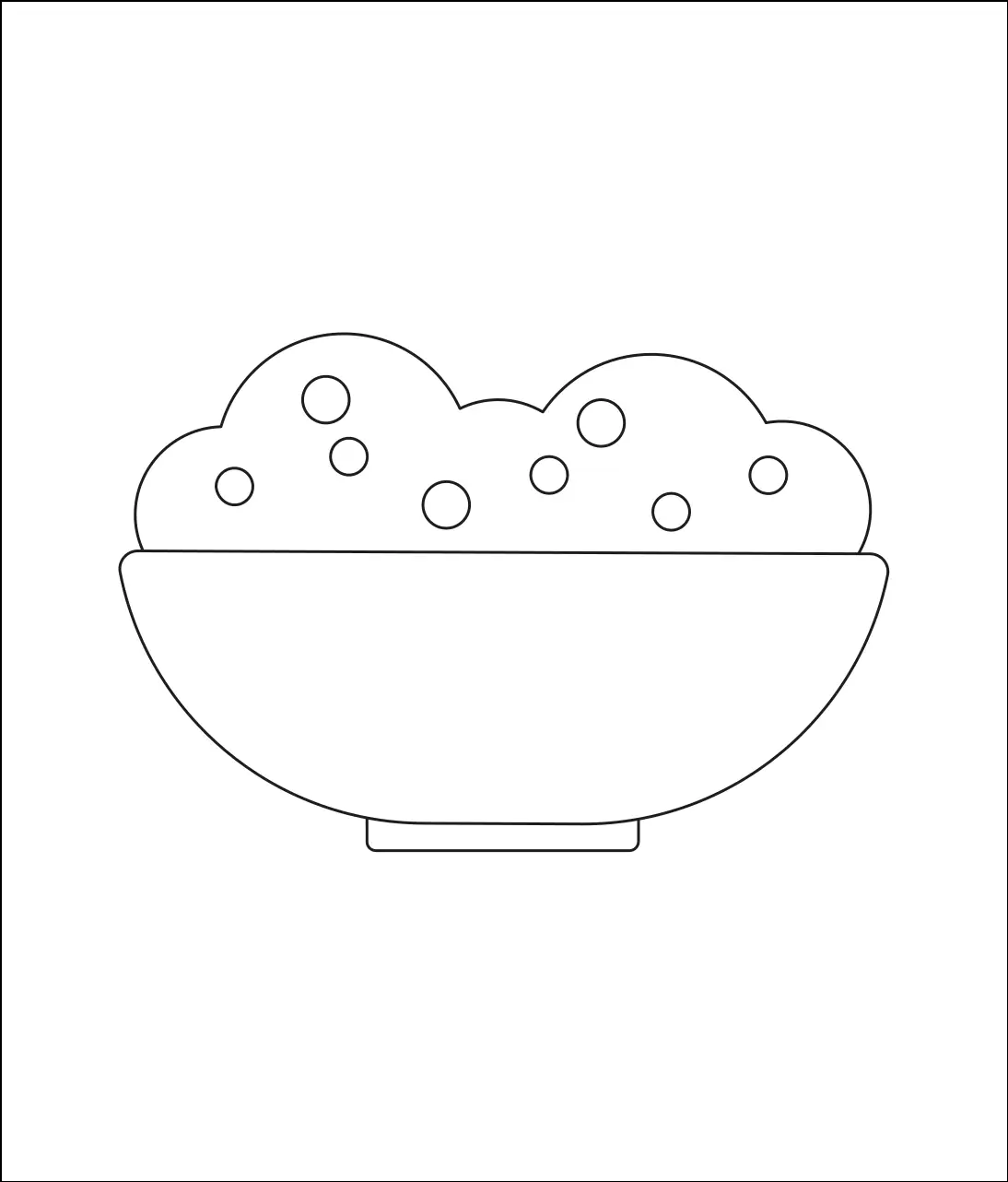 Раскраска миска с едой