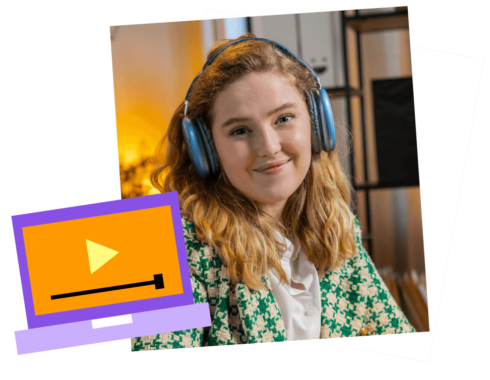 девушка в наушниках