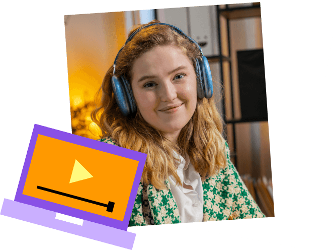 девушка в наушниках