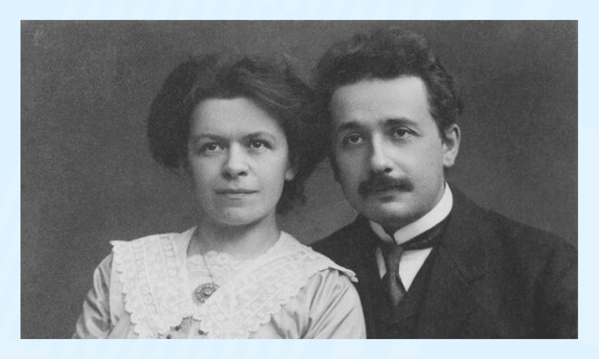 Альберт Эйнштейн со своей первой женой Милевой Марич