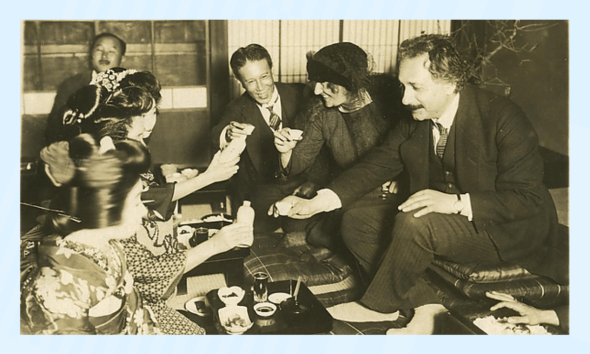 Эйнштейн с женой в Японии, ноябрь-декабрь 1922 года