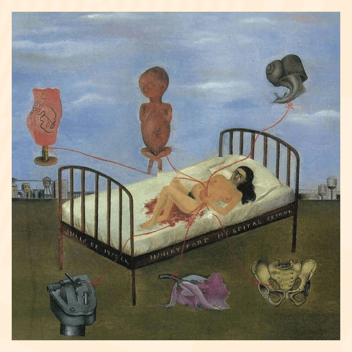 Картина Фриды Кало &laquo;Больница Генри Форда&raquo;