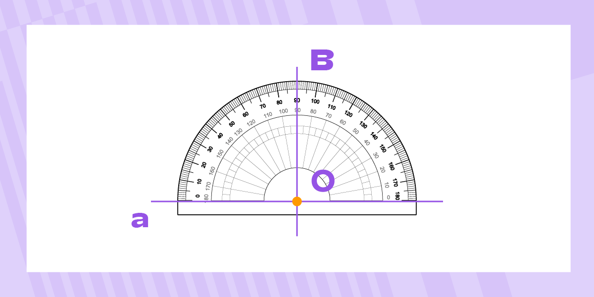 Построение перпендикулярных прямых при помощи транспортира