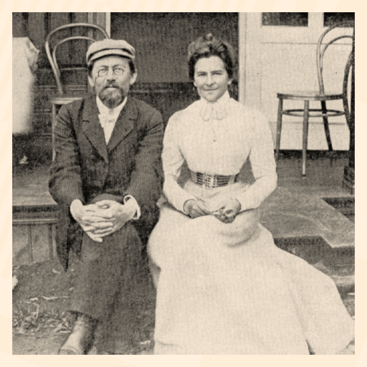 Писатель Антон Павлович Чехов с женой
