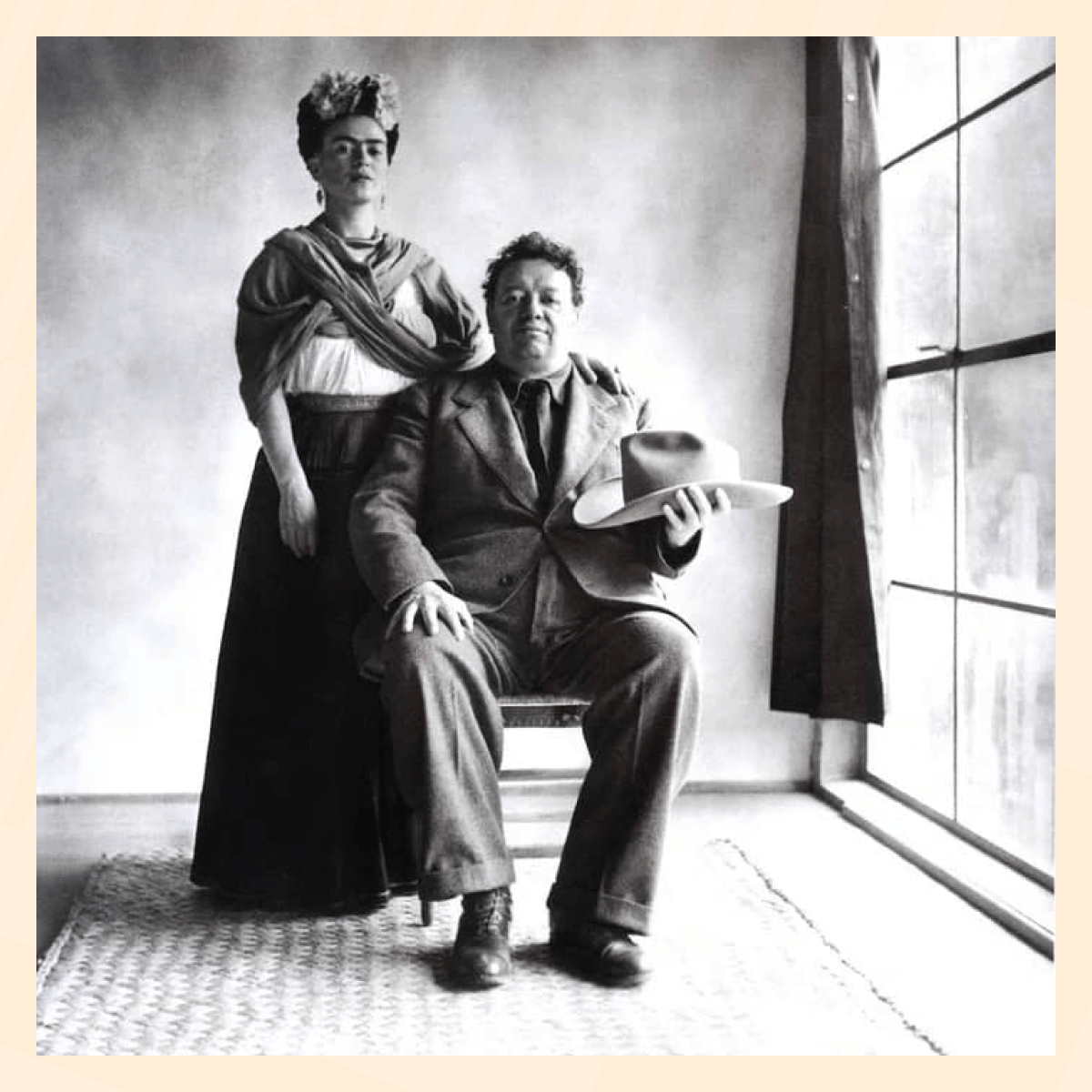 Фрида Кало и Диего со шляпой